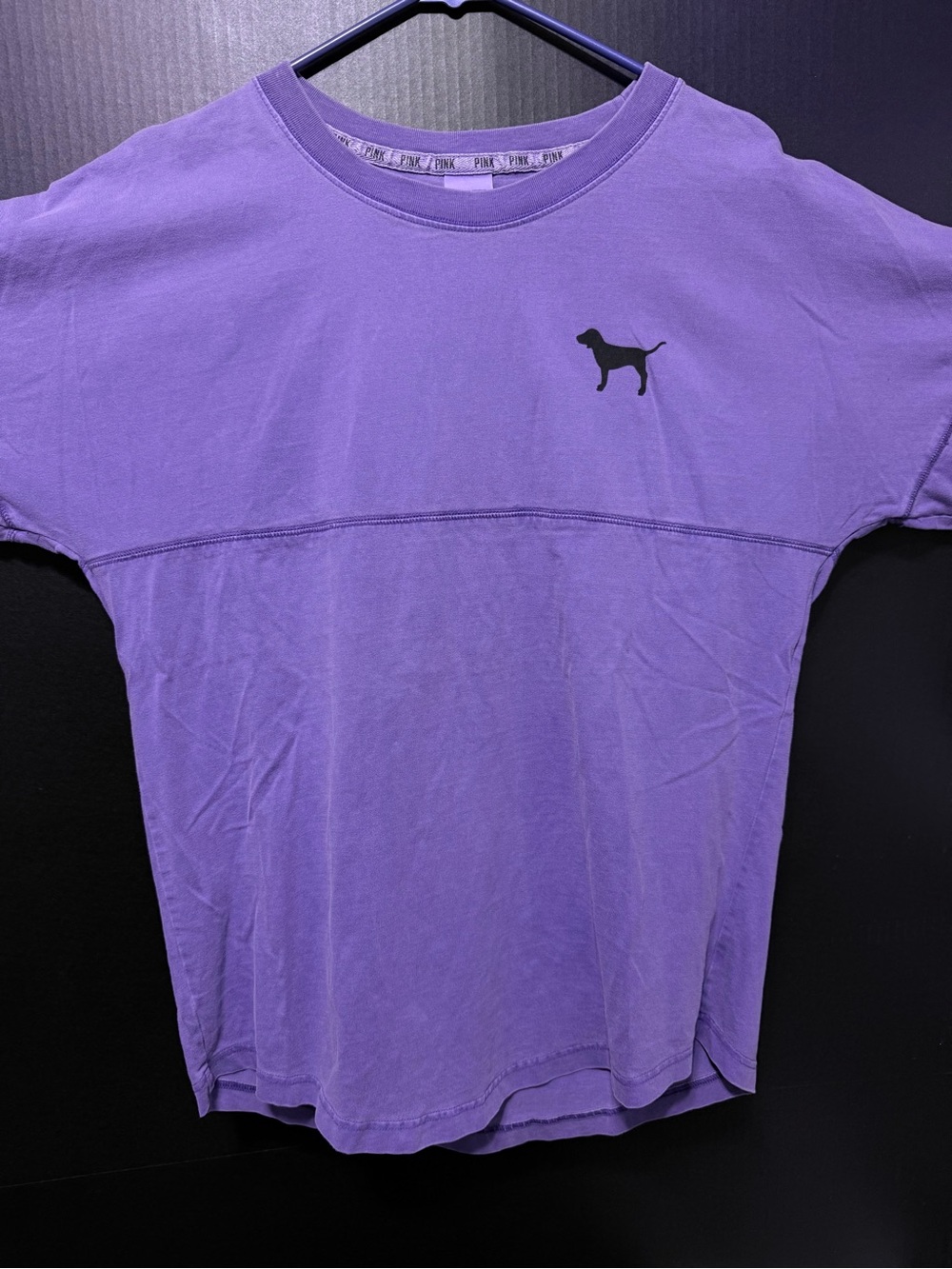 🍄PINK VS Purple Long Sleeve Spell Out T-shirt - Picture 4 of 10